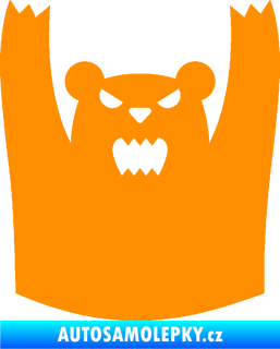 Samolepka Zuřivý medvěd oranžová