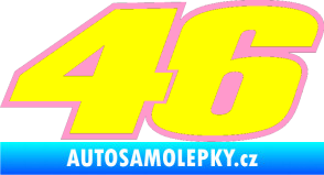 Samolepka 46 Valentino Rossi barevná světle růžová