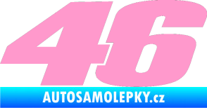 Samolepka 46 Valentino Rossi jednobarevná světle růžová
