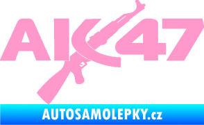 Samolepka AK 47 světle růžová