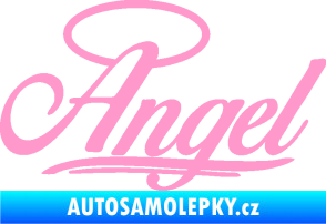 Samolepka Angel nápis světle růžová