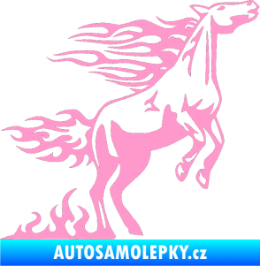 Samolepka Animal flames 001 pravá kůň světle růžová