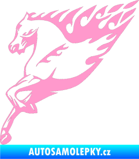 Samolepka Animal flames 002 levá kůň světle růžová