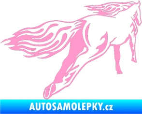 Samolepka Animal flames 009 pravá kůň světle růžová