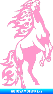 Samolepka Animal flames 013 pravá kůň světle růžová