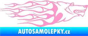 Samolepka Animal flames 017 pravá vlk světle růžová