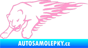 Samolepka Animal flames 020 levá puma světle růžová
