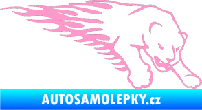 Samolepka Animal flames 020 pravá puma světle růžová