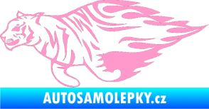 Samolepka Animal flames 021 levá tygr světle růžová