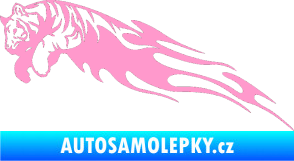 Samolepka Animal flames 022 levá tygr světle růžová
