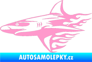 Samolepka Animal flames 031 levá žralok světle růžová