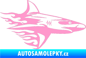 Samolepka Animal flames 031 pravá žralok světle růžová
