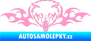 Samolepka Animal flames 038 pravá vlk světle růžová