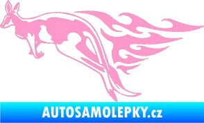 Samolepka Animal flames 044 levá klokan světle růžová