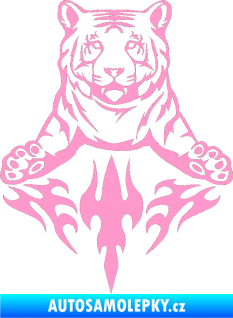 Samolepka Animal flames 045 levá tygr světle růžová