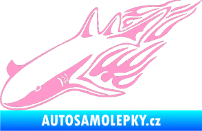 Samolepka Animal flames 048 levá žralok světle růžová