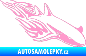 Samolepka Animal flames 048 pravá žralok světle růžová