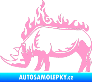 Samolepka Animal flames 049 levá nosorožec světle růžová