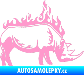Samolepka Animal flames 049 pravá nosorožec světle růžová