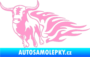 Samolepka Animal flames 057 levá býk světle růžová