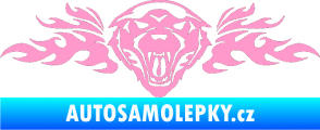 Samolepka Animal flames 058 levá vlk světle růžová