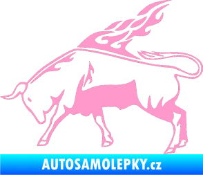 Samolepka Animal flames 067 levá býk světle růžová