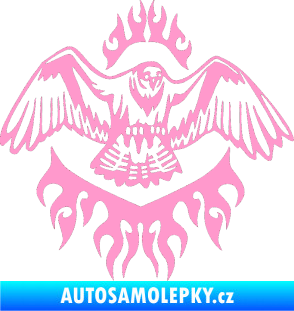 Samolepka Animal flames 068 pravá orel světle růžová