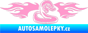 Samolepka Animal flames 072 pravá had světle růžová