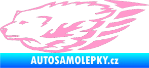 Samolepka Animal flames 078 levá  vlk světle růžová