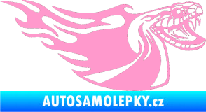 Samolepka Animal flames 082 pravá kobra světle růžová