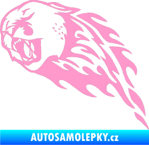Samolepka Animal flames 083 levá puma světle růžová