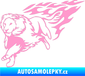 Samolepka Animal flames 087 levá lev světle růžová