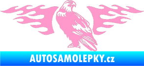 Samolepka Animal flames 094 levá orel světle růžová