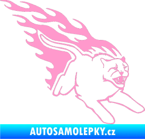 Samolepka Animal flames 096 pravá puma světle růžová