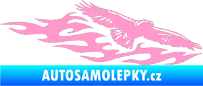 Samolepka Animal flames 097 pravá orel světle růžová