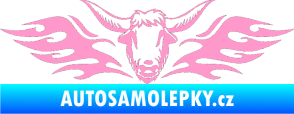 Samolepka Animal flames 098 levá býk světle růžová