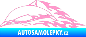 Samolepka Animal flames 099 levá delfín světle růžová