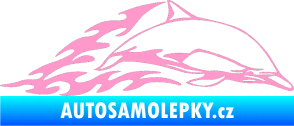Samolepka Animal flames 099 pravá delfín světle růžová