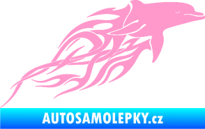Samolepka Animal flames 102 pravá delfín světle růžová
