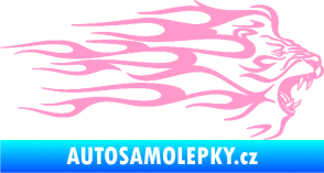 Samolepka Animal flames 103 pravá lev světle růžová