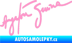Samolepka Podpis Ayrton Senna světle růžová