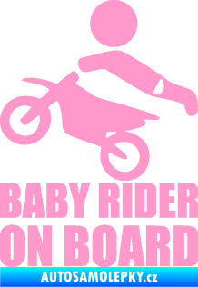 Samolepka Baby rider on board levá světle růžová