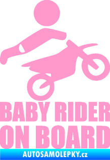 Samolepka Baby rider on board pravá světle růžová