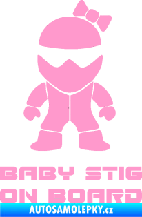 Samolepka Baby stig on board girl světle růžová