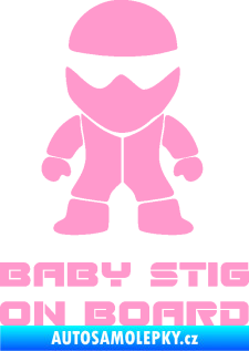 Samolepka Baby stig on board světle růžová
