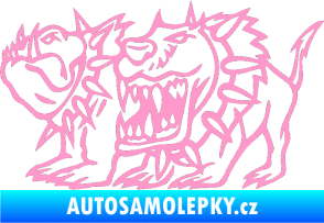 Samolepka Bad dogs levá zuřiví psi světle růžová