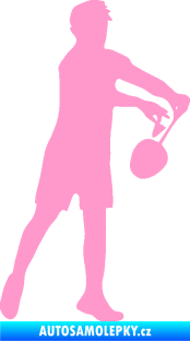 Samolepka Badminton 002 pravá světle růžová