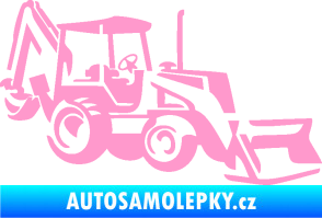 Samolepka Bagr 002 pravá světle růžová