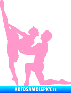 Samolepka Balet 002 levá taneční pár světle růžová