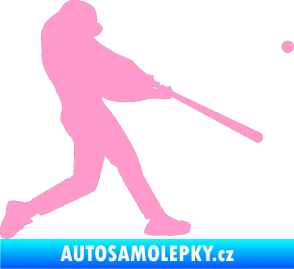 Samolepka Baseball 001 pravá světle růžová